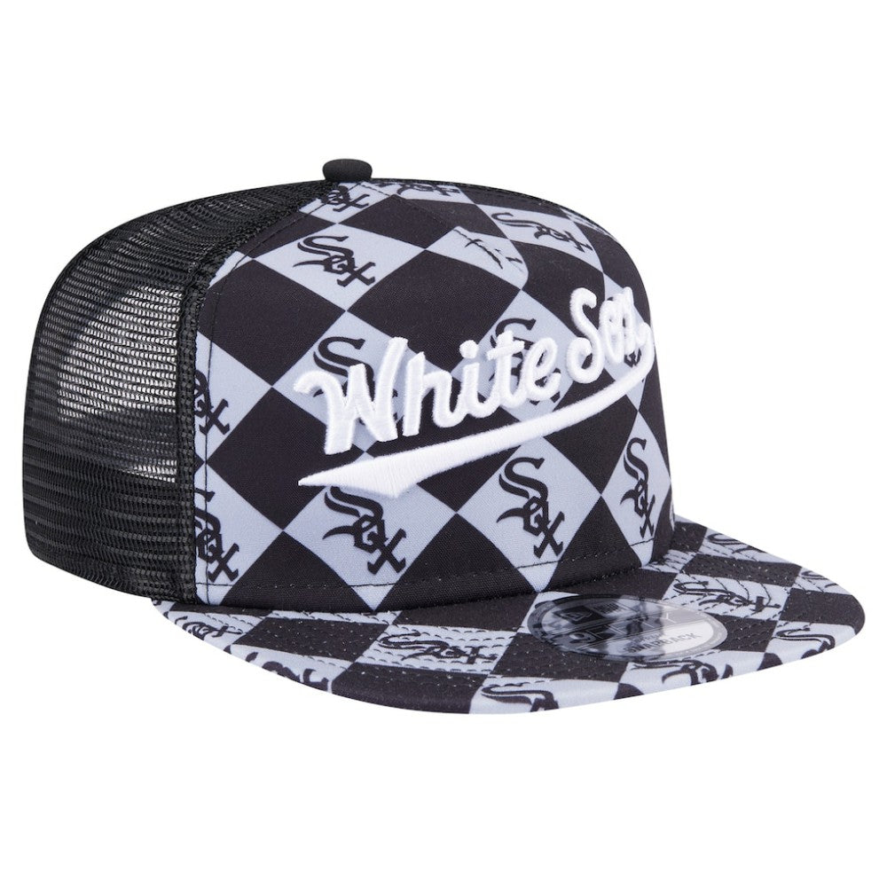 Chicago White Sox Seeing Diamonds A-Frame Trucker 9FIFTY Snapback Hat Black