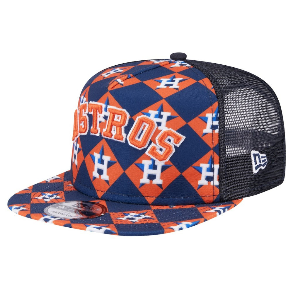 Houston Astros Seeing Diamonds A-Frame Trucker 9FIFTY Snapback Hat Navy