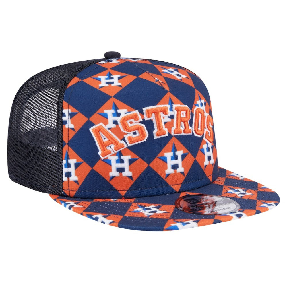 Houston Astros Seeing Diamonds A-Frame Trucker 9FIFTY Snapback Hat Navy