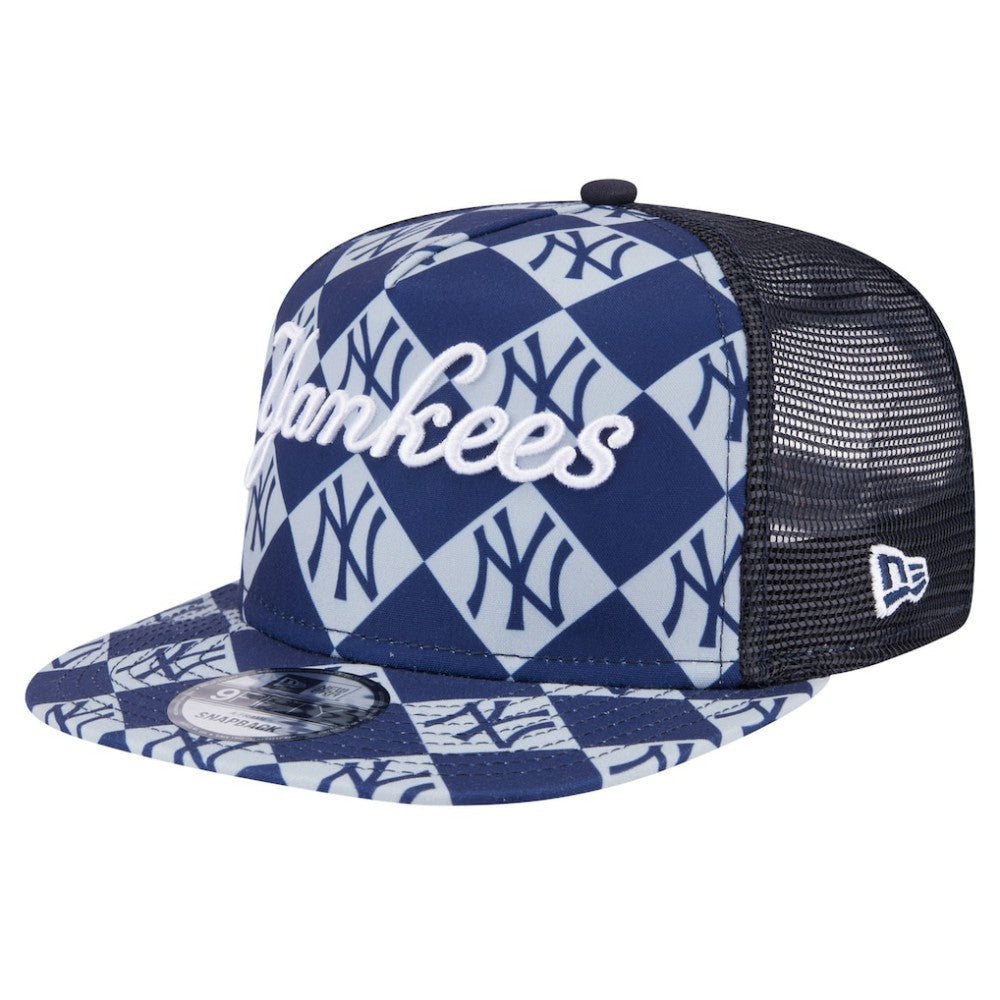 New York Yankees Seeing Diamonds A-Frame Trucker 9FIFTY Snapback Hat Navy
