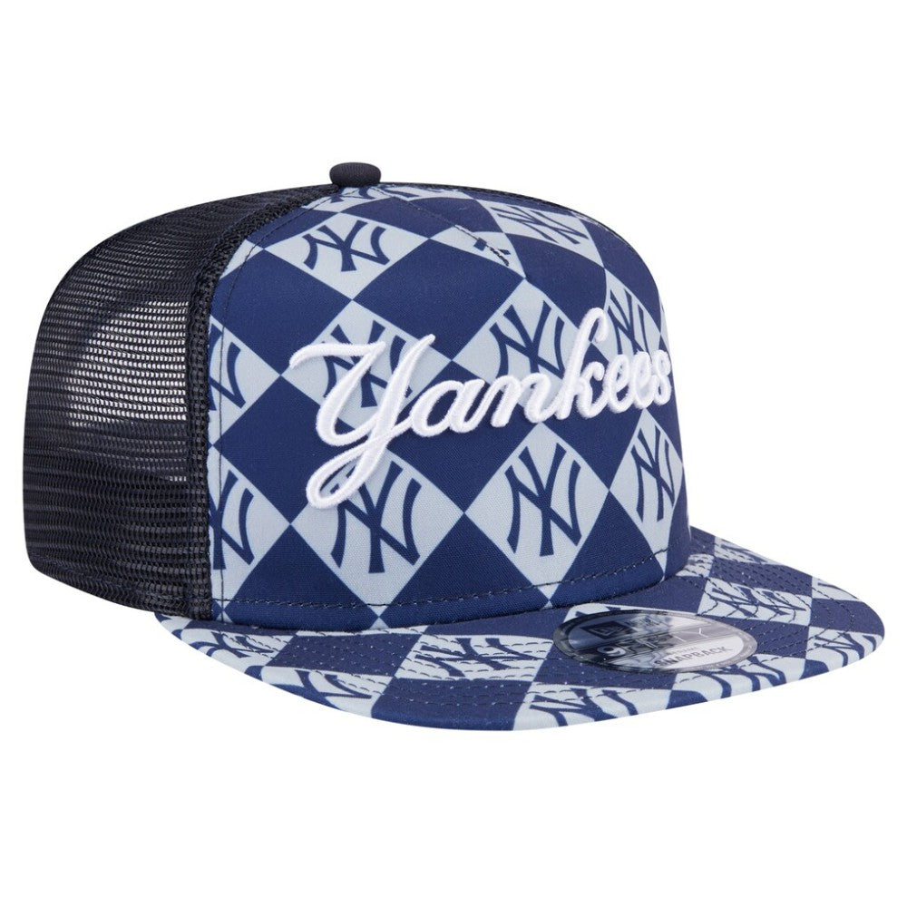 New York Yankees Seeing Diamonds A-Frame Trucker 9FIFTY Snapback Hat Navy