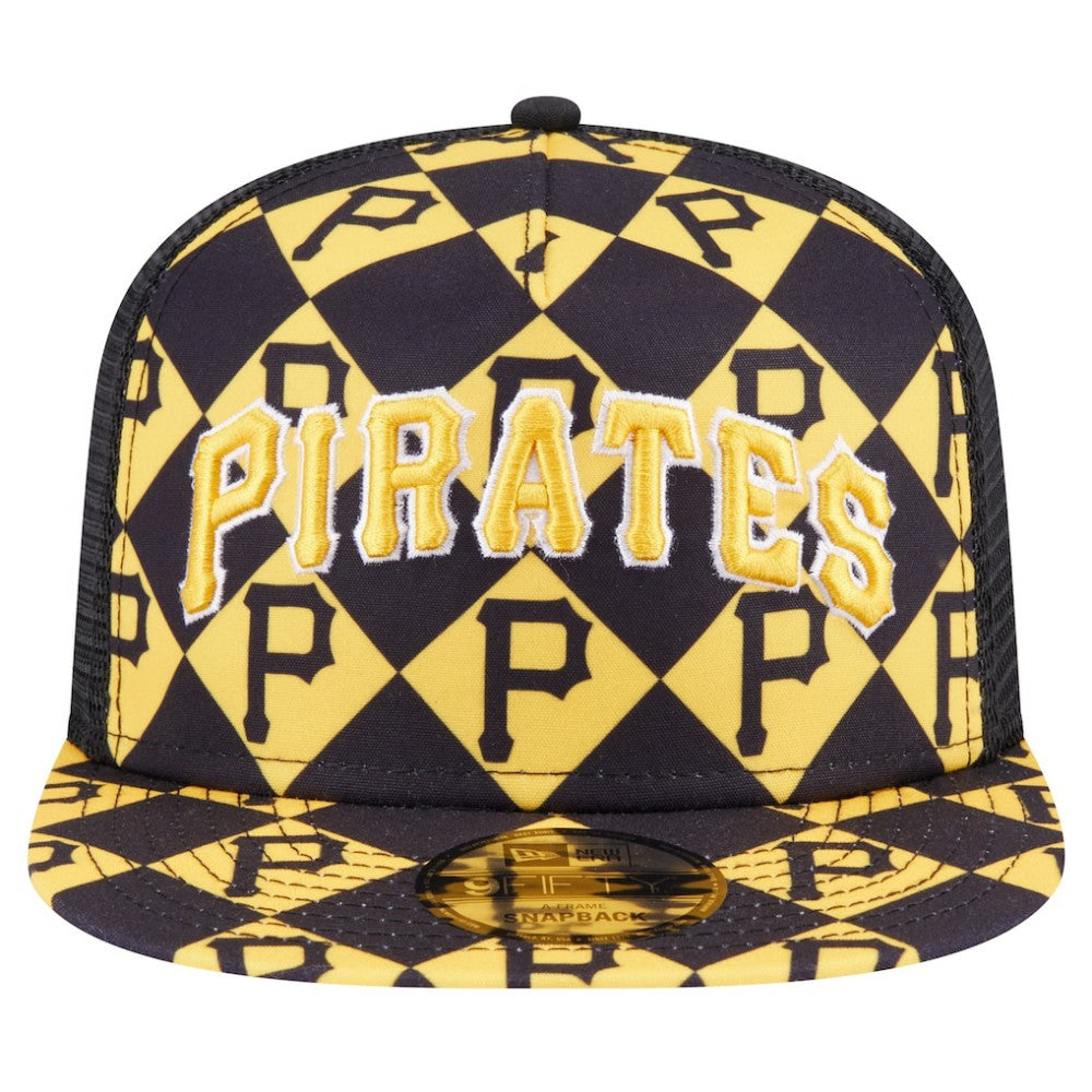 Pittsburgh Pirates Seeing Diamonds A-Frame Trucker 9FIFTY Snapback Hat Black