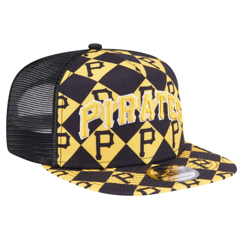 Pittsburgh Pirates Seeing Diamonds A-Frame Trucker 9FIFTY Snapback Hat Black