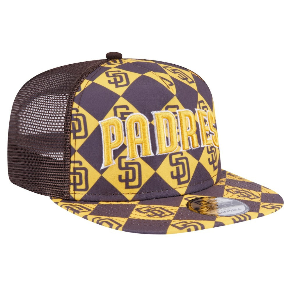 San Diego Padres Seeing Diamonds A-Frame Trucker 9FIFTY Snapback Hat Brown