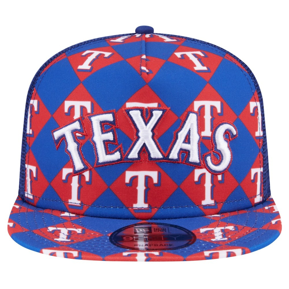 Texas Rangers Seeing Diamonds A-Frame Trucker 9FIFTY Snapback Hat Royal