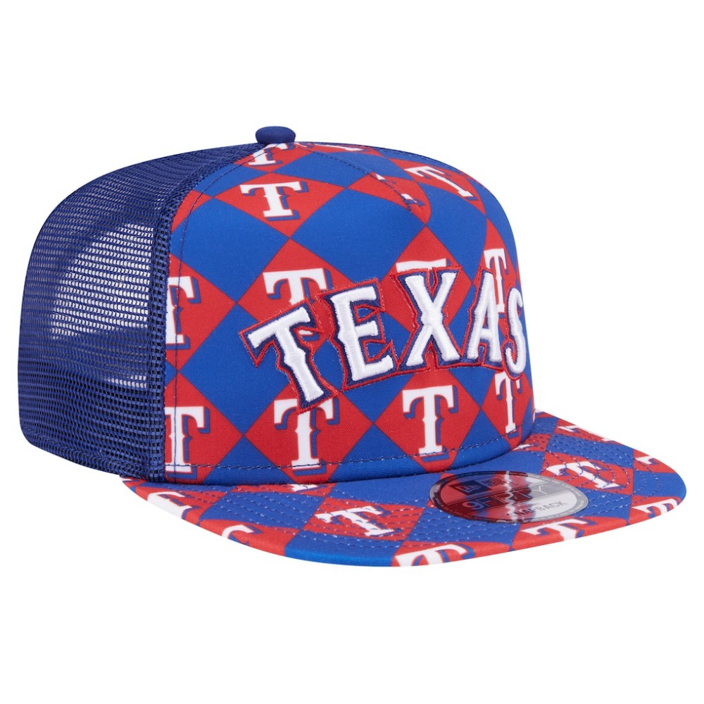 Texas Rangers Seeing Diamonds A-Frame Trucker 9FIFTY Snapback Hat Royal