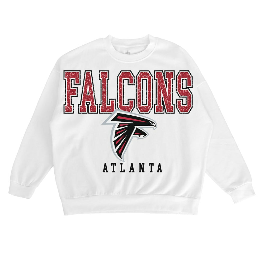 Atlanta Falcons Gameday Couture Women's Sunday Drives Oversized Crewneck Pullover Sweatshirt – White for sale