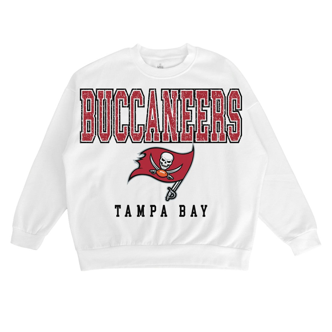 Tampa Bay Buccaneers Gameday Couture Women's Sunday Drives Oversized Crewneck Pullover Sweatshirt – White outlet