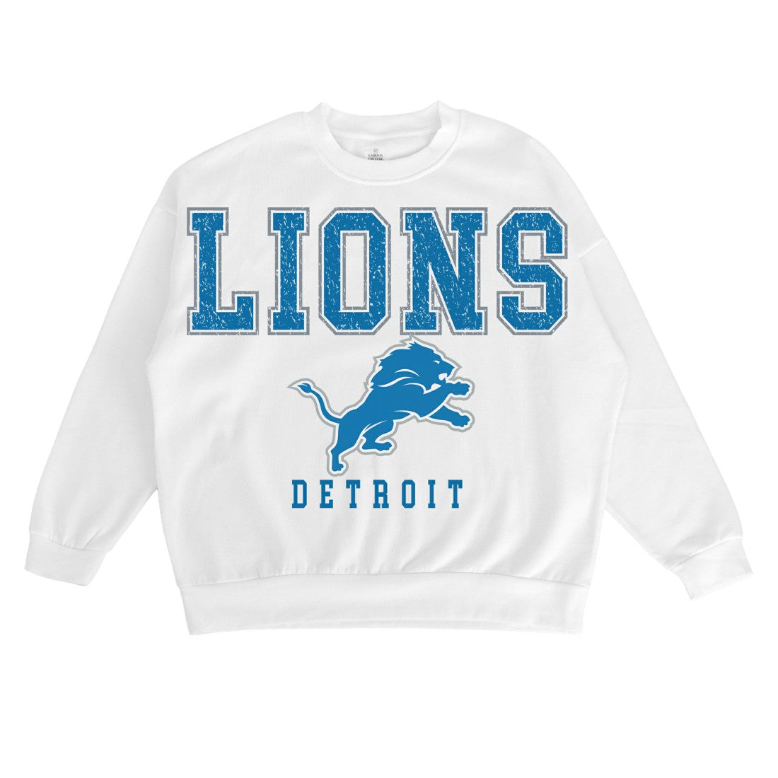 Detroit Lions Gameday Couture Women's Sunday Drives Oversized Crewneck Pullover Sweatshirt – White discount