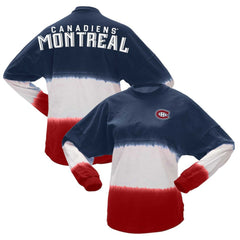 Montreal Canadiens Fanatics Women's Ombre Long Sleeve T-Shirt - Navy/Red T-shirts
