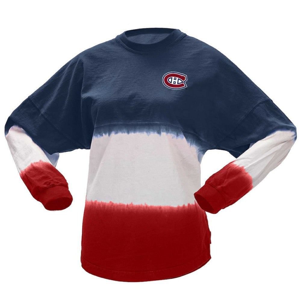 Montreal Canadiens Fanatics Women's Ombre Long Sleeve T-Shirt - Navy/Red T-shirts