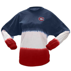 Montreal Canadiens Fanatics Women's Ombre Long Sleeve T-Shirt - Navy/Red T-shirts