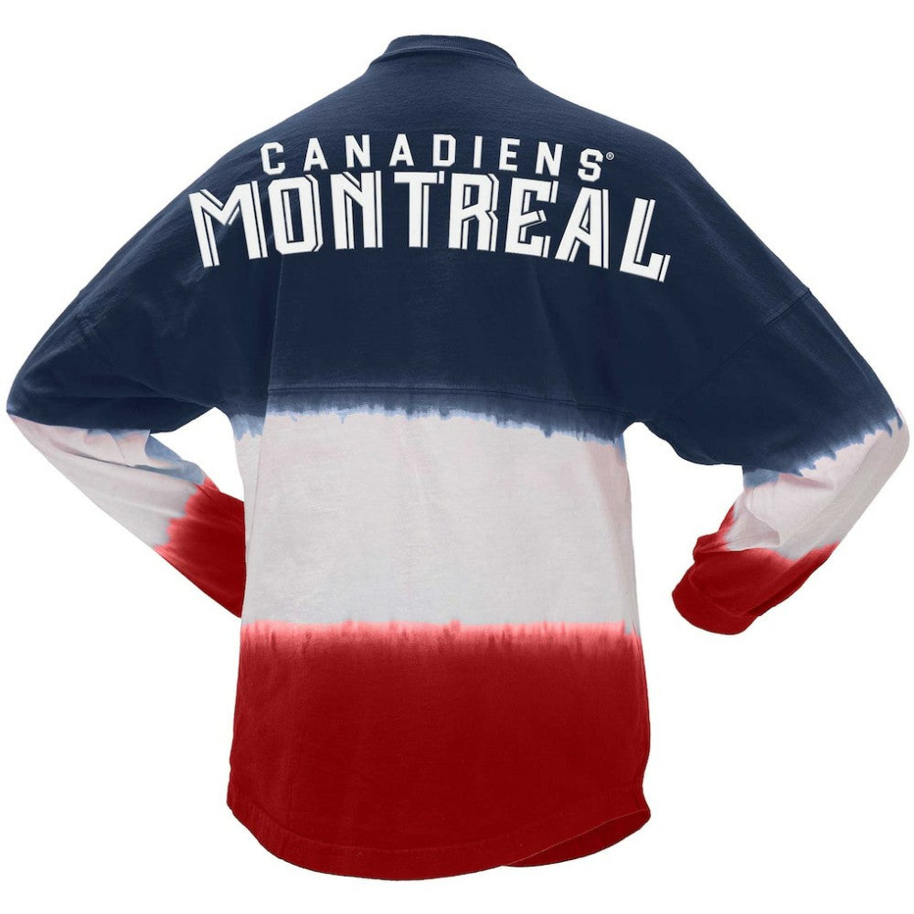 Montreal Canadiens Fanatics Women's Ombre Long Sleeve T-Shirt - Navy/Red T-shirts