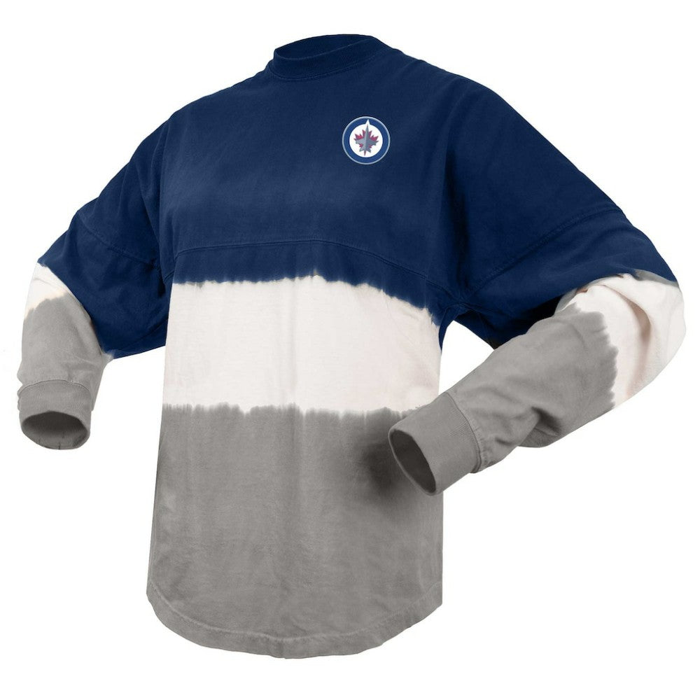 Winnipeg Jets Fanatics Women's Ombre Long Sleeve T-Shirt - Blue/Gray T-shirts