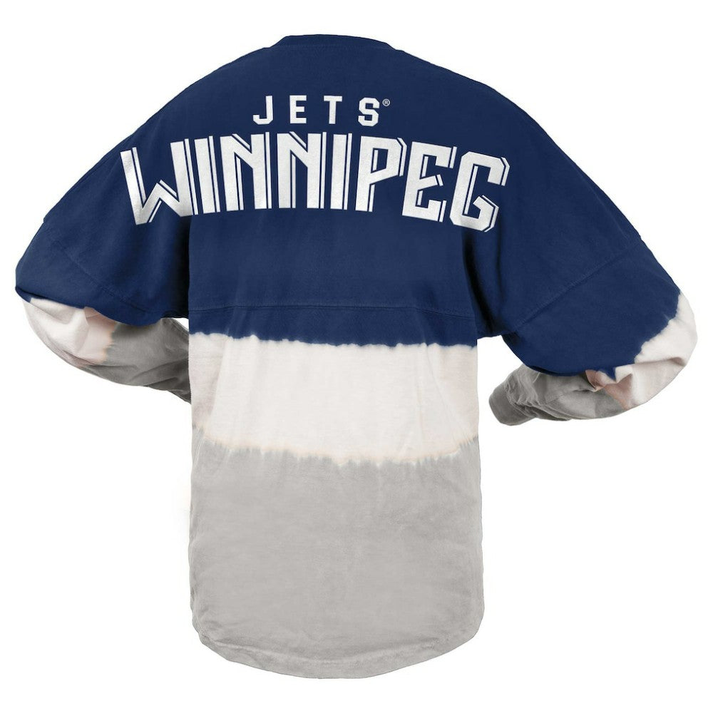 Winnipeg Jets Fanatics Women's Ombre Long Sleeve T-Shirt - Blue/Gray T-shirts