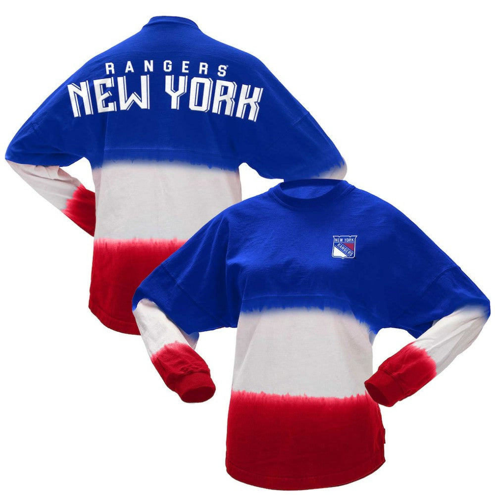 New York Rangers Fanatics Women's Ombre Long Sleeve T-Shirt - Blue/Red T-shirts