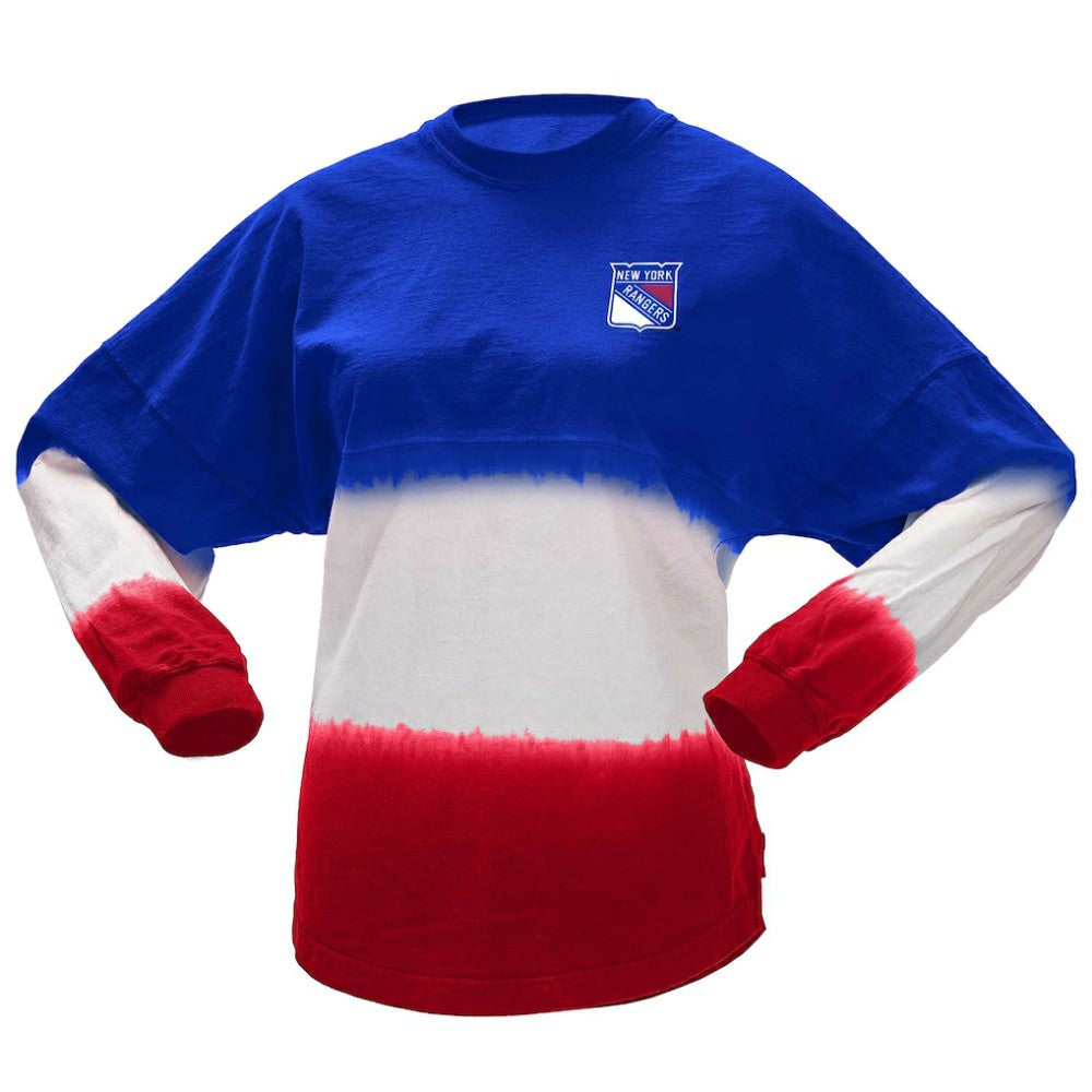 New York Rangers Fanatics Women's Ombre Long Sleeve T-Shirt - Blue/Red T-shirts