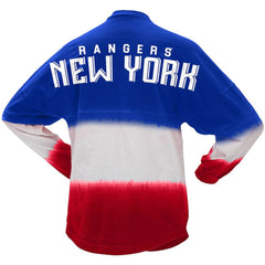 New York Rangers Fanatics Women's Ombre Long Sleeve T-Shirt - Blue/Red T-shirts