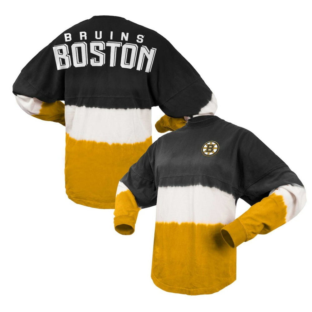 Boston Bruins Fanatics Women's Ombre Long Sleeve T-Shirt - Black/Gold T-shirts
