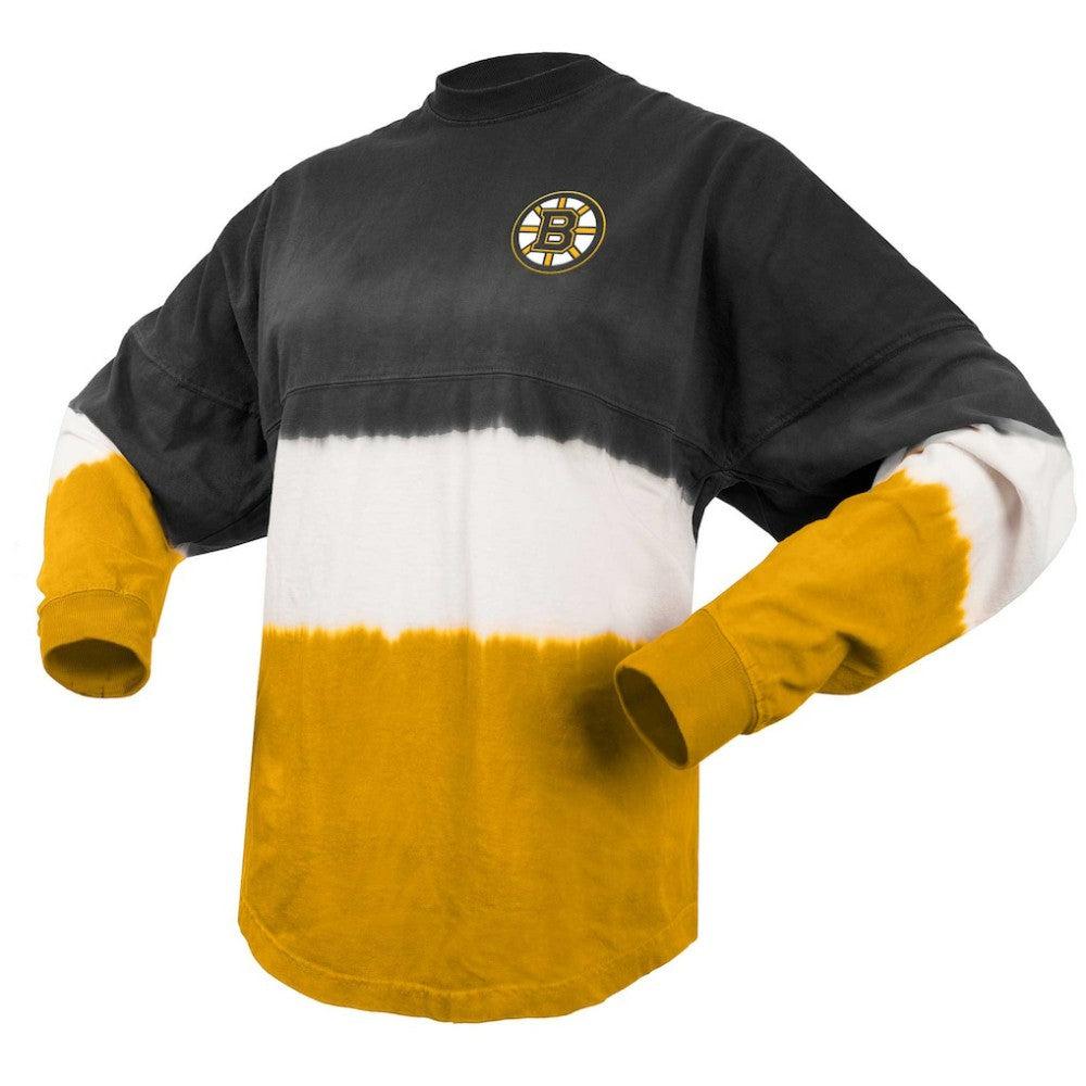 Boston Bruins Fanatics Women's Ombre Long Sleeve T-Shirt - Black/Gold T-shirts