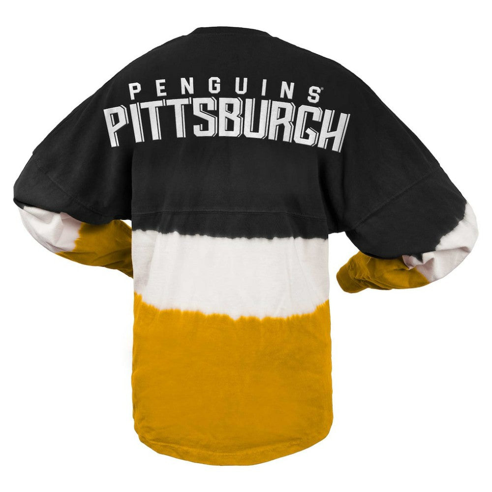 Pittsburgh Penguins Fanatics Women's Ombre Long Sleeve T-Shirt - Black/Gold T-shirts