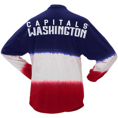 Washington Capitals Fanatics Women's Ombre Long Sleeve T-Shirt - Navy/Red T-shirts