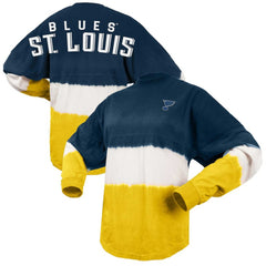 St. Louis Blues Fanatics Women's Ombre Long Sleeve T-Shirt - Navy/Gold T-shirts