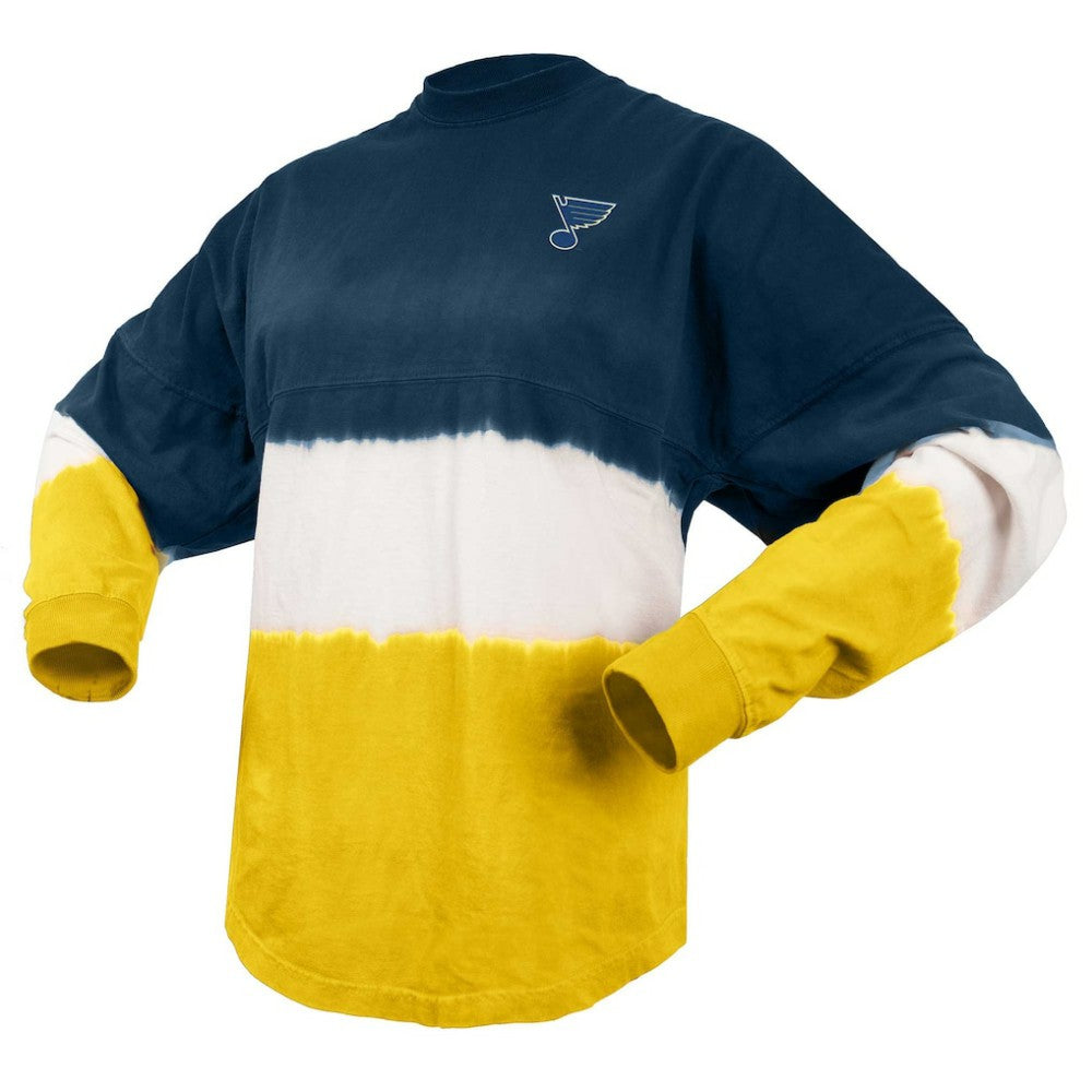 St. Louis Blues Fanatics Women's Ombre Long Sleeve T-Shirt - Navy/Gold T-shirts