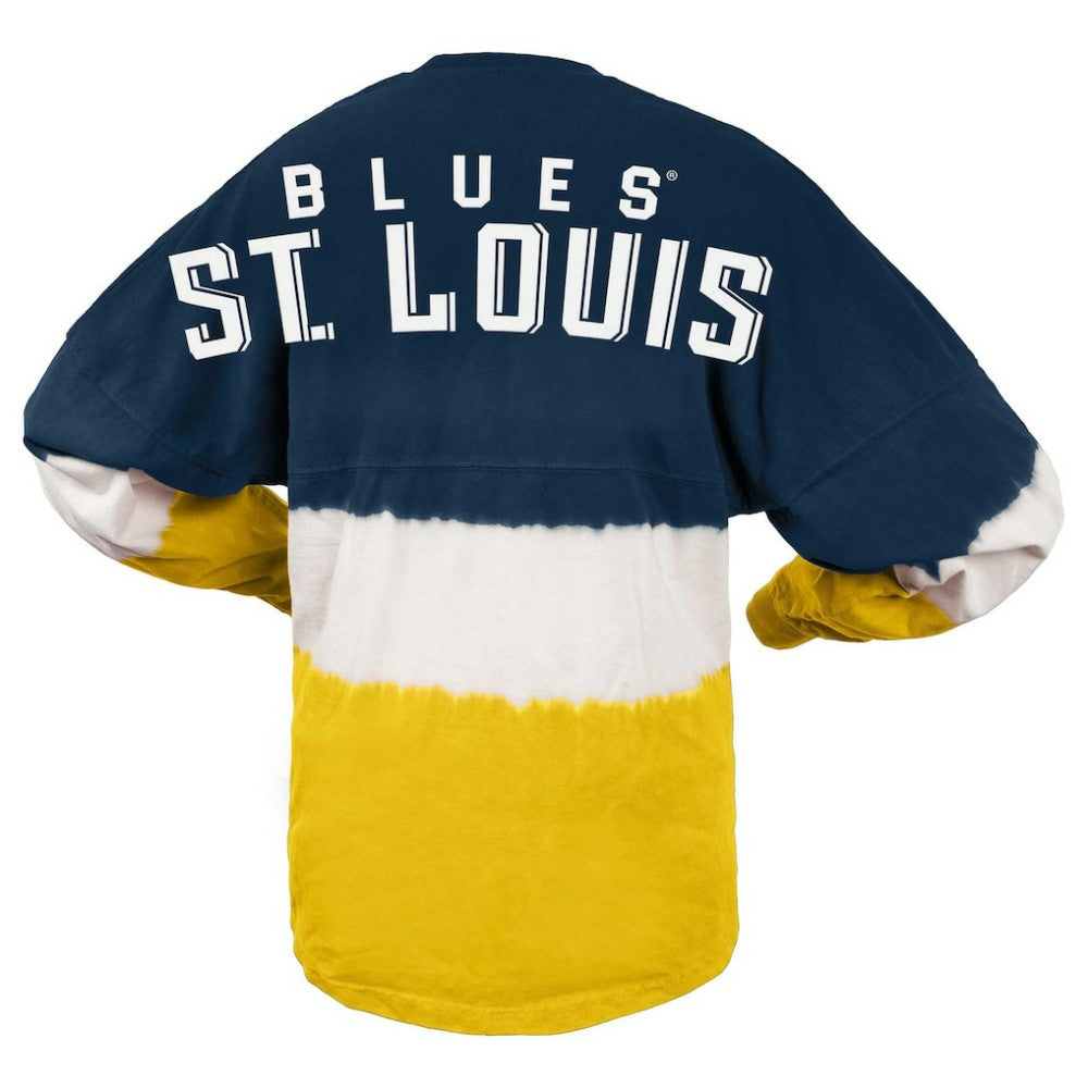 St. Louis Blues Fanatics Women's Ombre Long Sleeve T-Shirt - Navy/Gold T-shirts