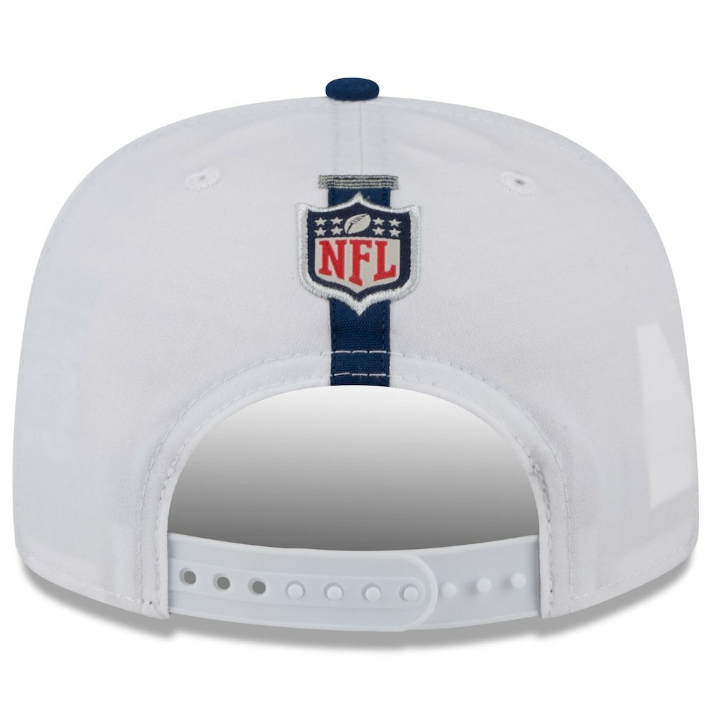 Dallas Cowboys New Era 2024 NFL Training Camp Golfer Snapback Hat - White/Navy sale