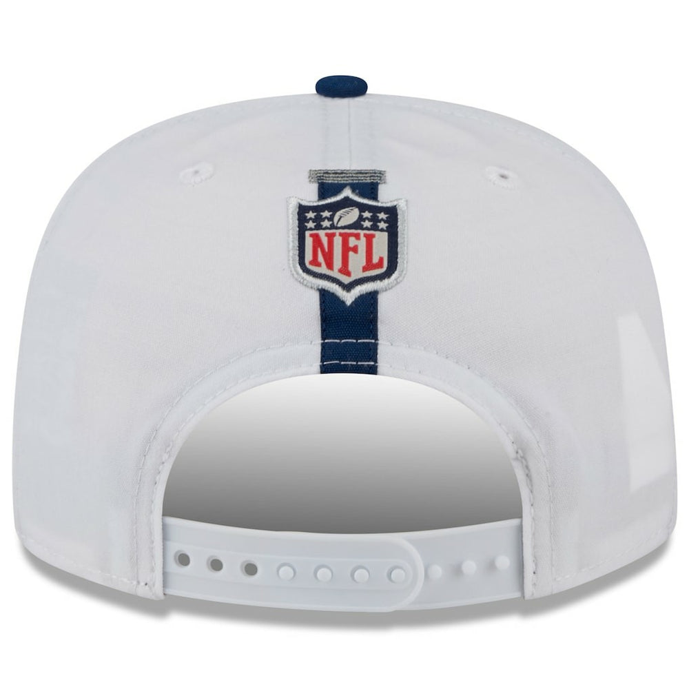 Dallas Cowboys New Era 2024 NFL Training Camp Golfer Snapback Hat - White/Navy sale