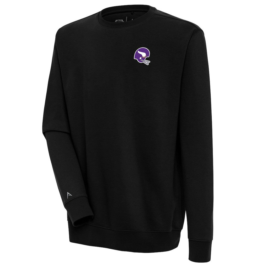 Minnesota Vikings Antigua Victory Crewneck Pullover Sweatshirt - Black for sale