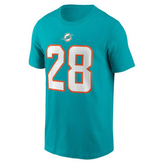 De’Von Achane Miami Dolphins Player Name & Number T-Shirt - Aqua on sale
