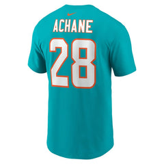 De’Von Achane Miami Dolphins Player Name & Number T-Shirt - Aqua on sale