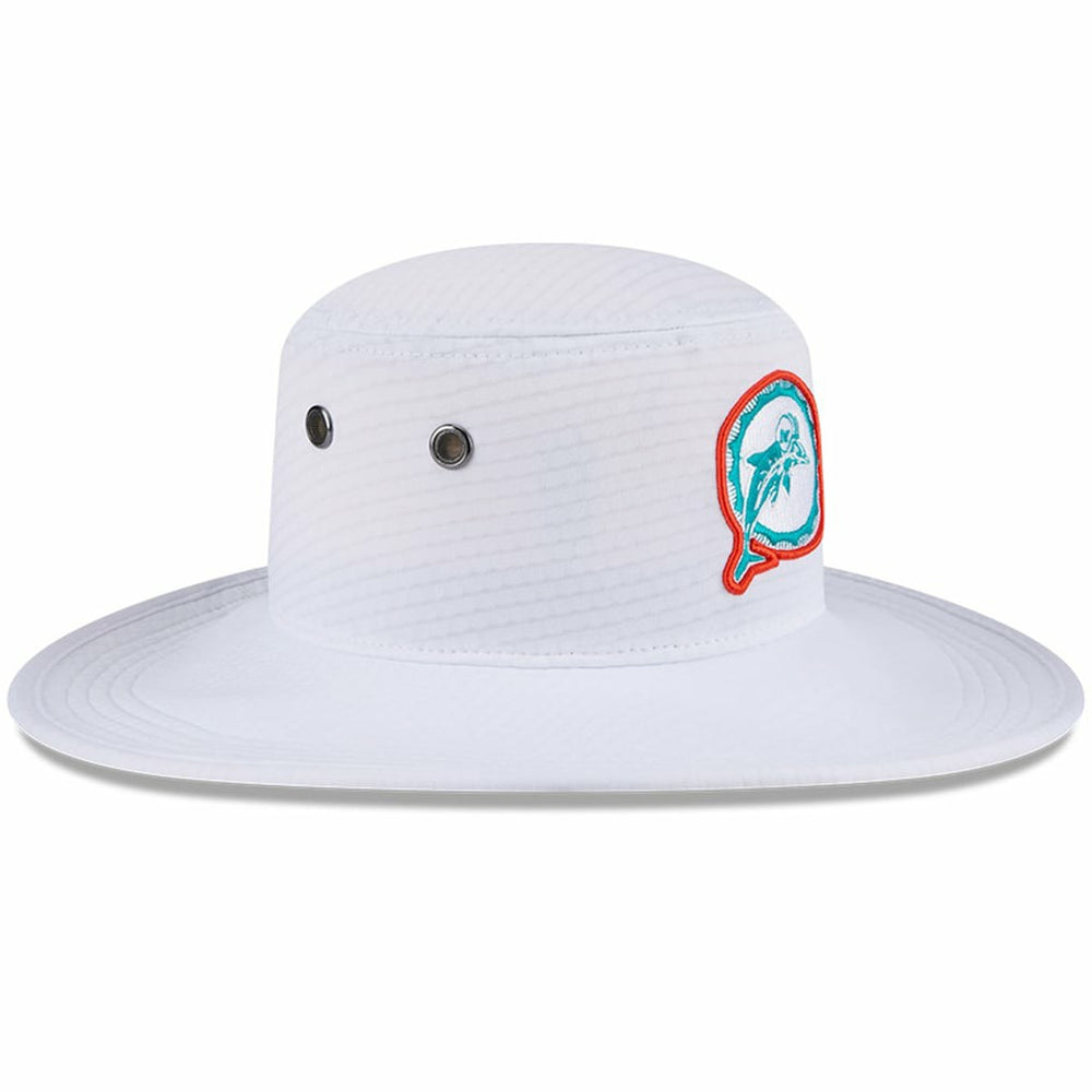 Miami Dolphins New Era 2024 NFL Training Camp Panama Bucket Hat - White cheap