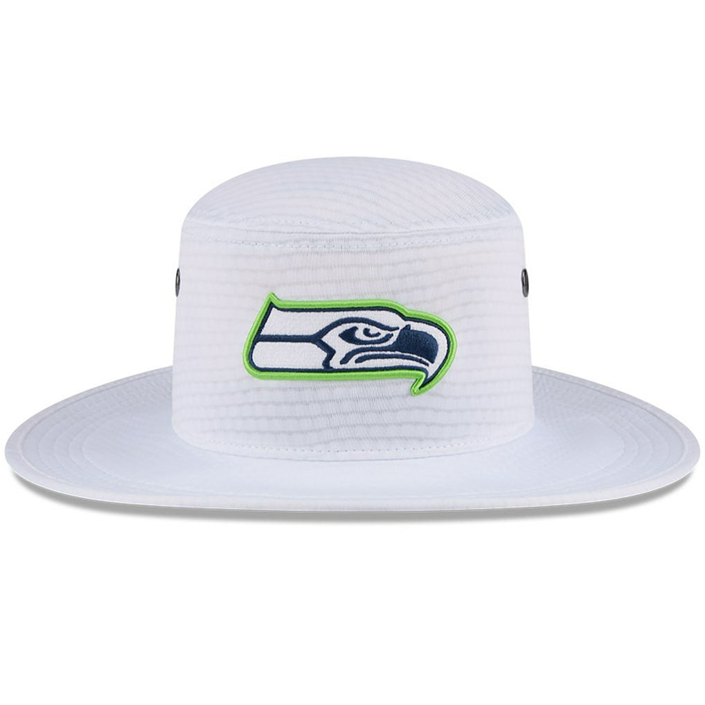 Seattle Seahawks New Era 2024 NFL Training Camp Panama Bucket Hat - White on sale