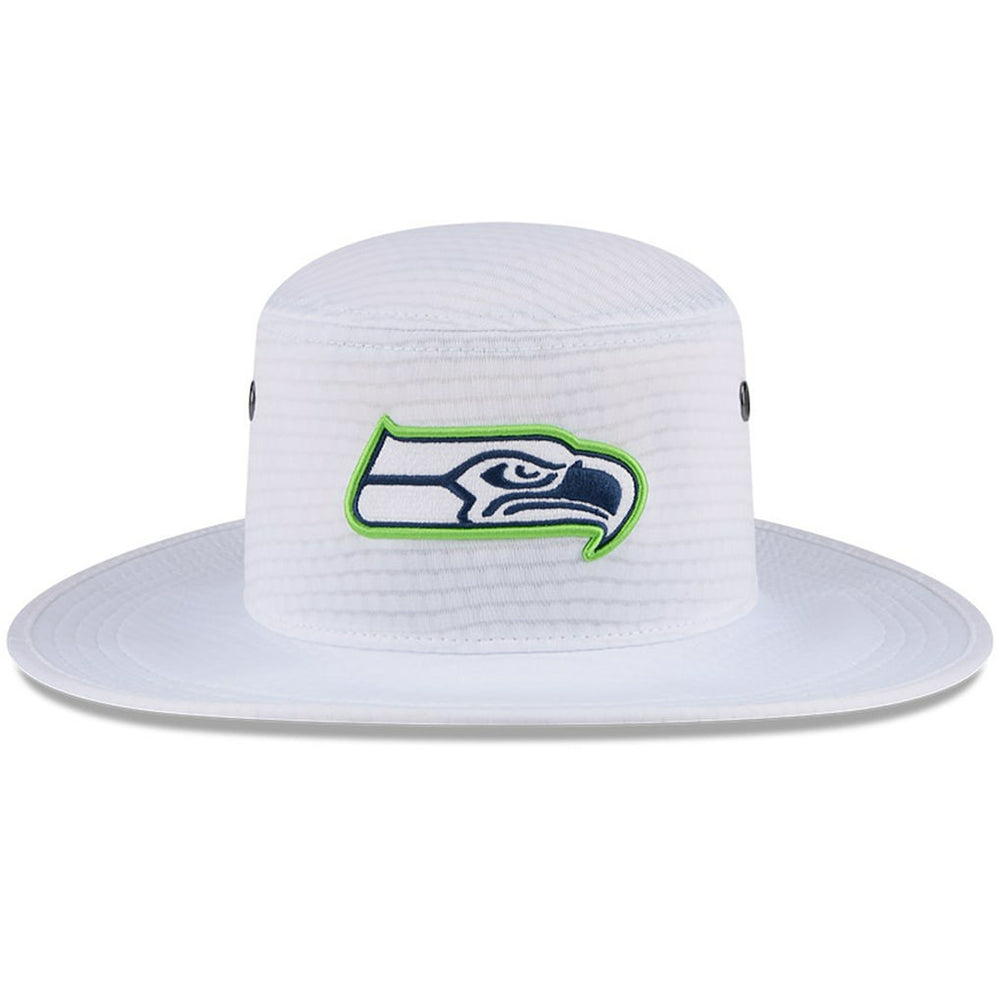 Seattle Seahawks New Era 2024 NFL Training Camp Panama Bucket Hat - White on sale