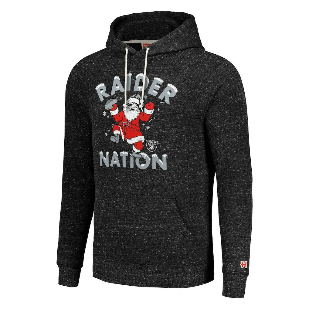 Las Vegas Raiders Homage Unisex Holiday Raglan Tri-Blend Pullover Hoodie - Black outlet