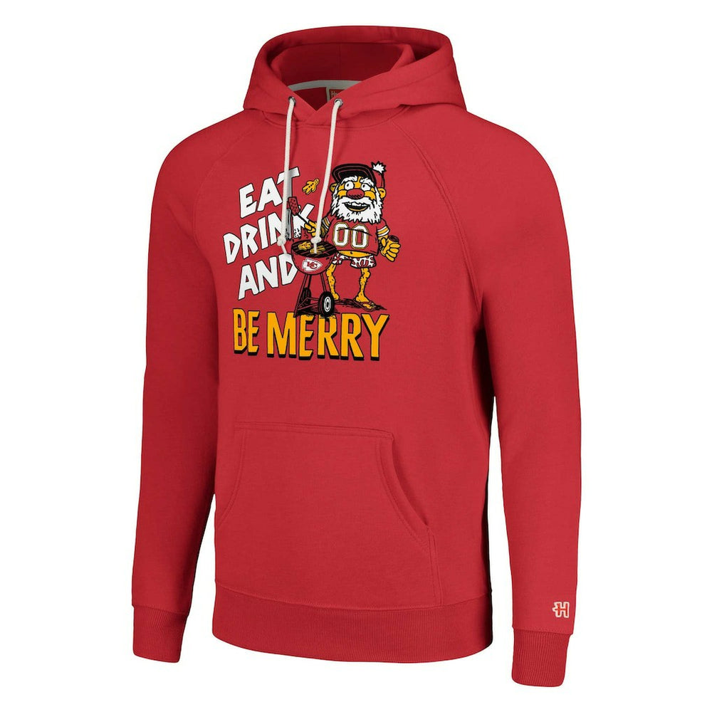 Kansas City Chiefs Homage Unisex Holiday Raglan Tri-Blend Pullover Hoodie - Red online