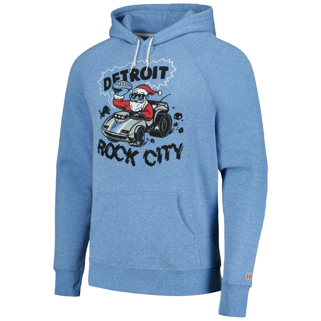 Detroit Lions Homage Unisex Holiday Raglan Tri-Blend Pullover Hoodie - Light Blue outlet