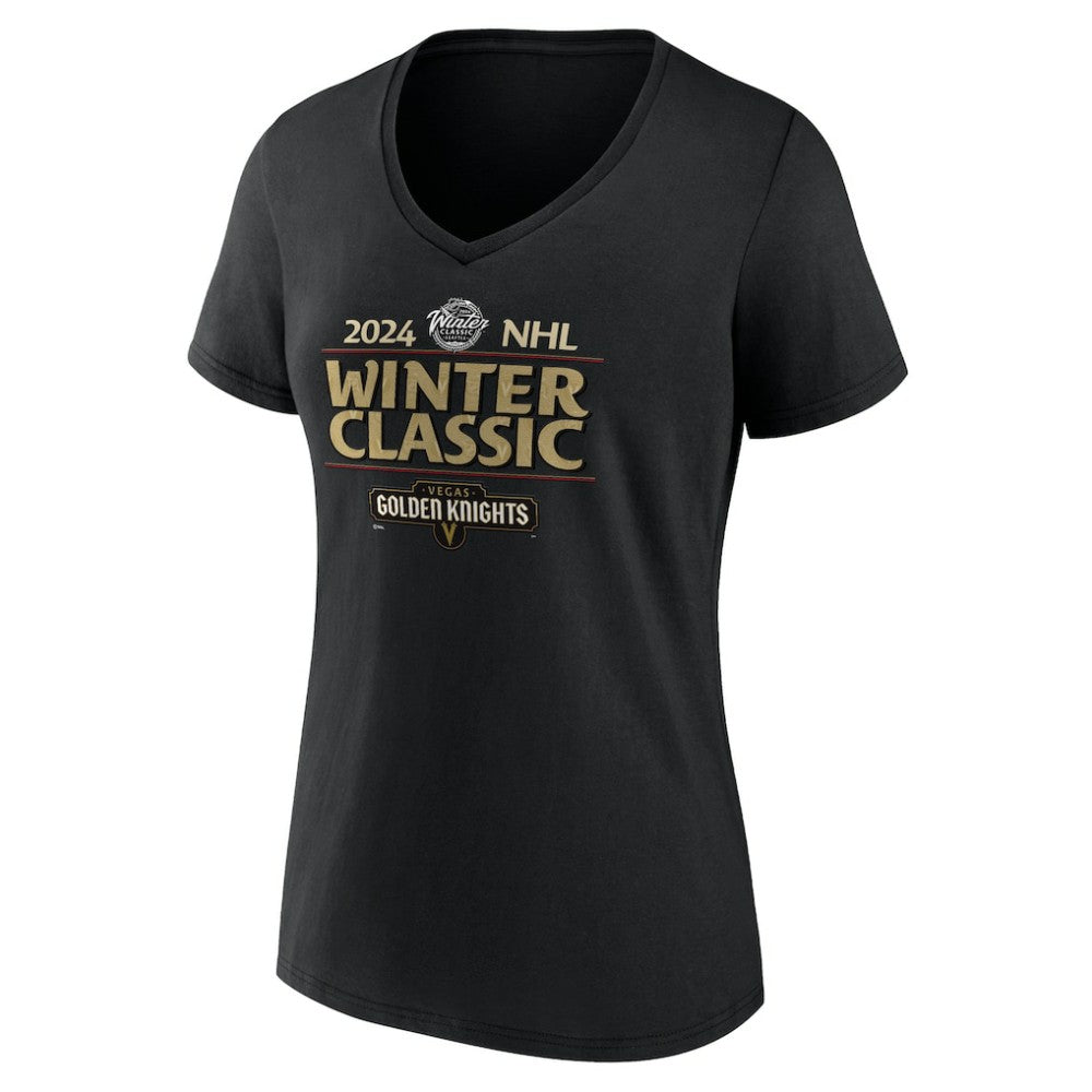 Vegas Golden Knights Fanatics Women's 2024 NHL Winter Classic V-Neck T-Shirt - Black T-shirts