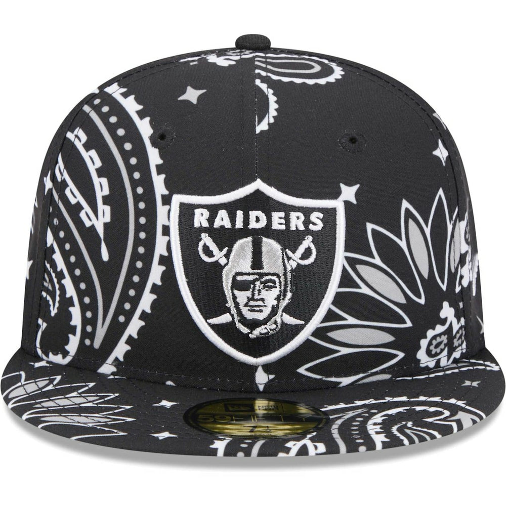 Las Vegas Raiders New Era Paisley 59FIFTY Fitted Hat - Black discount