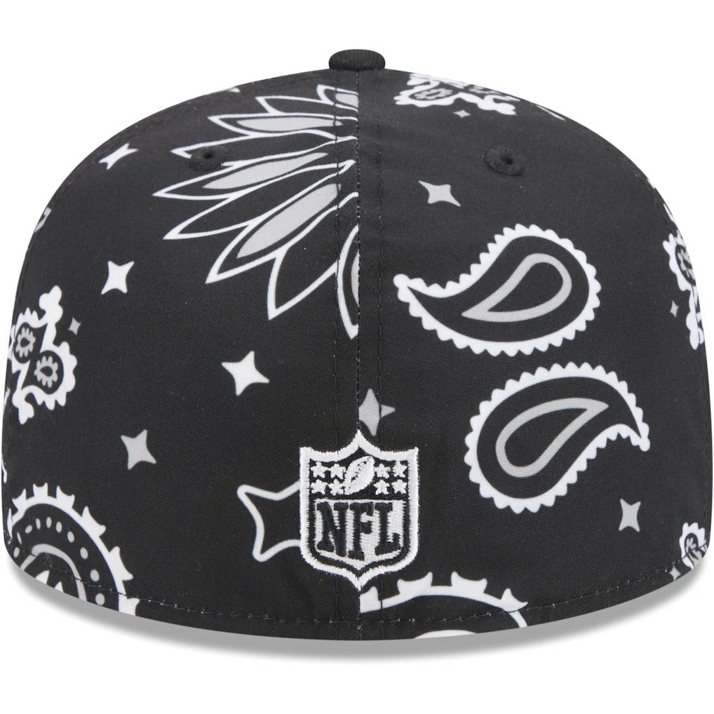 Las Vegas Raiders New Era Paisley 59FIFTY Fitted Hat - Black discount