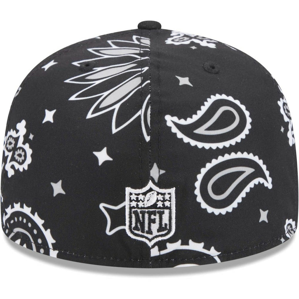 Las Vegas Raiders New Era Paisley 59FIFTY Fitted Hat - Black discount