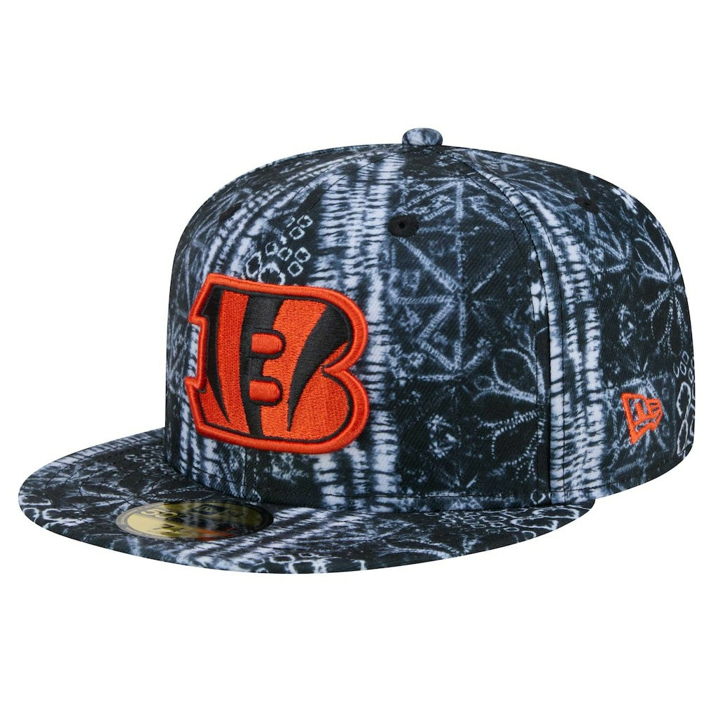 Cincinnati Bengals New Era Shibori 59FIFTY Fitted Hat - Black for sale