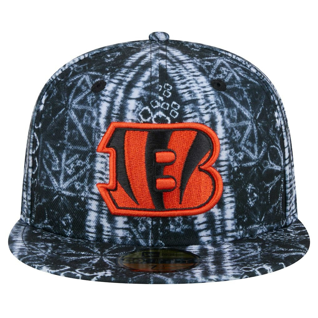 Cincinnati Bengals New Era Shibori 59FIFTY Fitted Hat - Black for sale