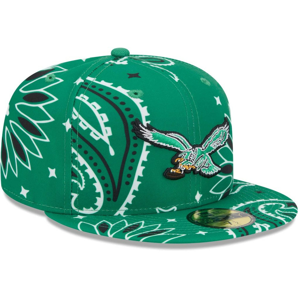 Philadelphia Eagles New Era Throwback Paisley 59FIFTY Fitted Hat - Kelly Green sale