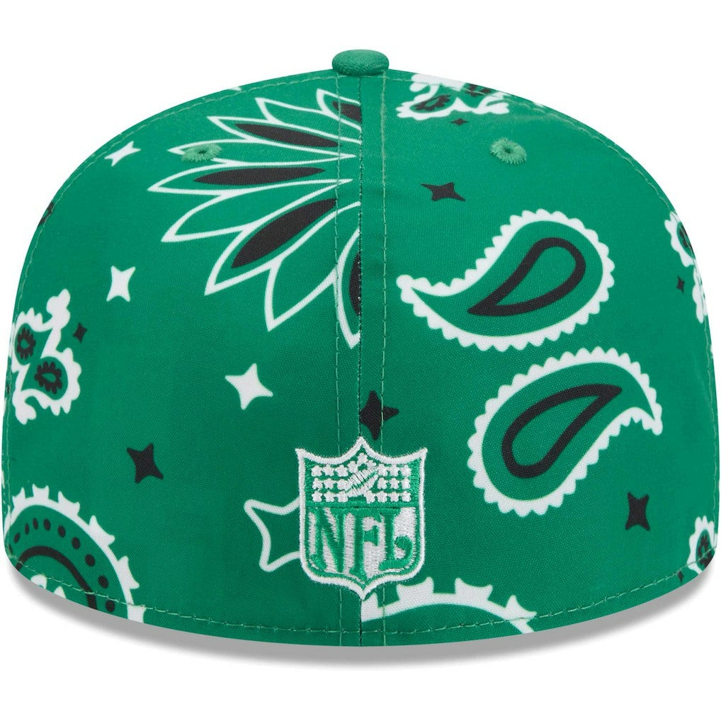 Philadelphia Eagles New Era Throwback Paisley 59FIFTY Fitted Hat - Kelly Green sale