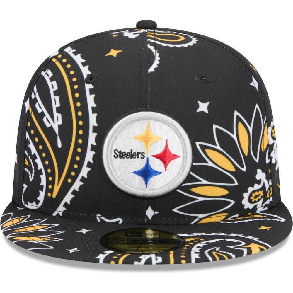 Pittsburgh Steelers New Era Paisley 59FIFTY Fitted Hat - Black discount