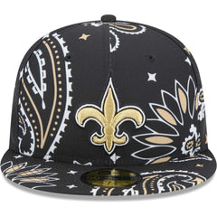 New Orleans Saints New Era Paisley 59FIFTY Fitted Hat - Black cheap